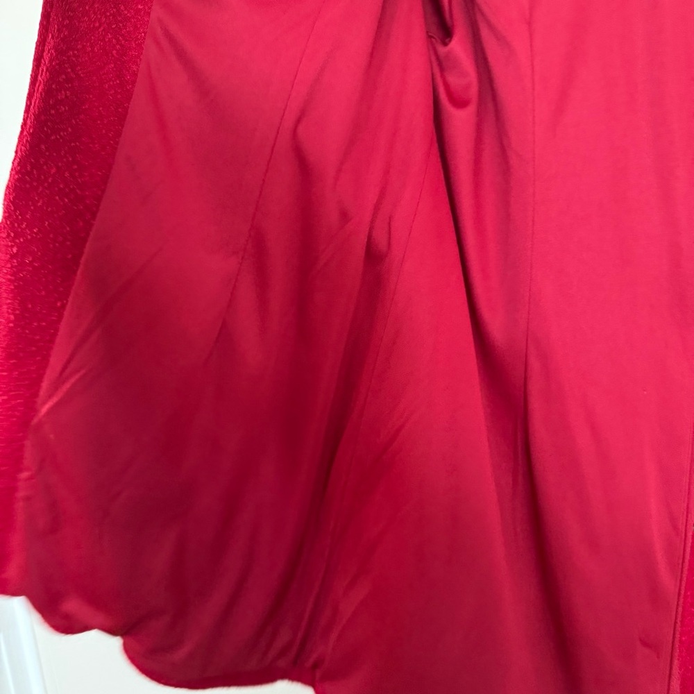 Soft Surroundings Red Boucle Knit Natalya Topper Open Front Cardigan Jacket - Picture 6 of 8